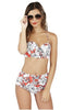 Coral Floral Print Balconette Bikini Set