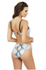 Snake Print Shimmer Effect Cut Out Swimsuit