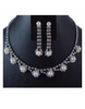 Ivory Imitation Pearl Diamante Necklace and Drop Earring Set