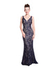 Angie - Figure Hugging Midnight Blue Lace Dress