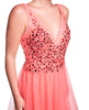 Cara - Beaded Bodice V-Neck Dress