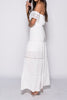 Side View Of White Lace Trim Bardot Maxi Dress