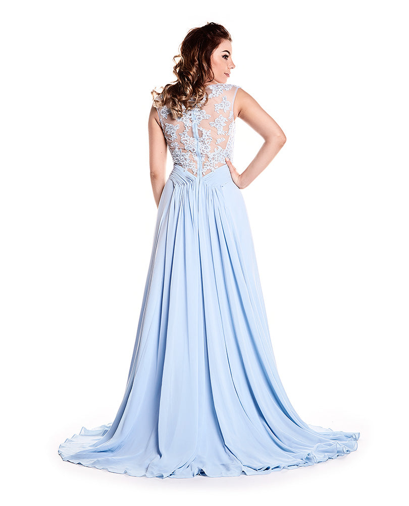 Daisy - Pale Blue Lace Bodice With Crystal Bodice