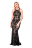 Debra - Long Black Lace Evening Dress