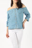 Denim Gypsy Button Bardot Top