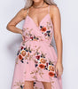 Pink Floral Print Cami Maxi Dress With Shorts