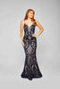 Grace - Midnight Blue Sequined Fishtail Dress