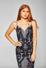 Grace - Midnight Blue Sequined Fishtail Dress