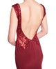 Hannah - Wine Red Jersey Dress With Leg Split