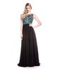 Karen - Black Turquoise Beaded Bodice With Chiffon Skirt