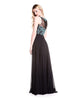 Karen - Black Turquoise Beaded Bodice With Chiffon Skirt