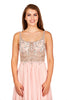 Katie - Beaded Blush Bodice With Full Chiffon Skirt.