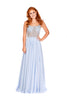 Katie - Beaded Pale Blue Bodice With Full Chiffon Skirt.