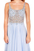 Katie - Beaded Pale Blue Bodice With Full Chiffon Skirt.