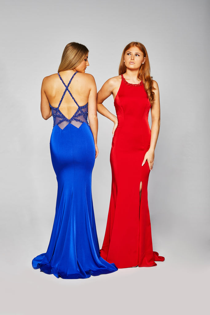 Kimberley - Stretch Jersey Gown With Strap Details