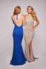 Lesley - Figure Hugging Glitter Jersey Gown