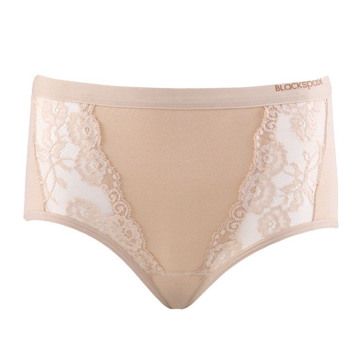 'BLACKSPADE Women''s LACE MAXI BRIEFS Underwear NUDE'