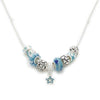Liberty Charms Silver Plated 'Misty Blue' Charm Necklace