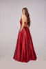 Lulu - Halter Neck Satin Ball Gown With Pockets