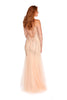 Maya - Blush Tulle And Jersey Beaded Fishtail Dress