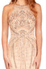 Maya - Blush Tulle And Jersey Beaded Fishtail Dress