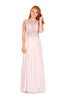 Melissa - Pink Lace Bodice Chiffon Dress