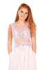 Melissa - Pink Lace Bodice Chiffon Dress