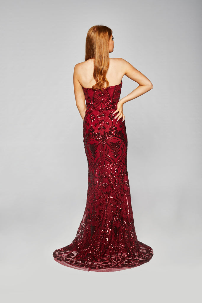 Melody - Sequined Strapless Fishtail Dress