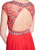 Millie - Beaded Bodice Red Chiffon Dress