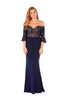 Molly - Midnight Blue Lace And Jersey Dress