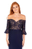 Molly - Midnight Blue Lace And Jersey Dress