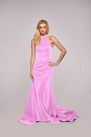 Lana - Backless Glitter Jersey Dress