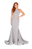 Olivia - Silver Glitter Figure Hugging Jersey Dress