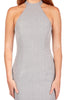 Olivia - Silver Glitter Figure Hugging Jersey Dress