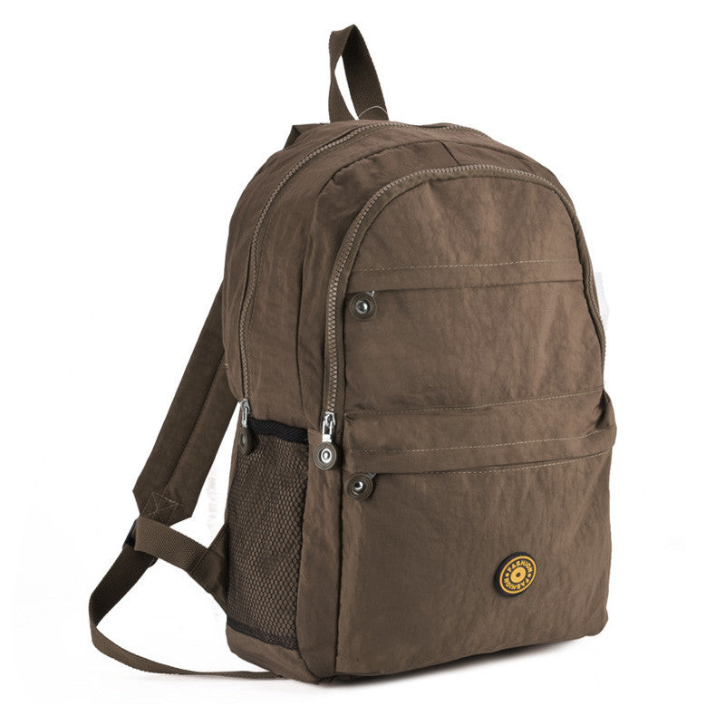 Khaki Casual Nylon Sports Backpack