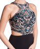 Raine - Beaded Illusion Top With Fitted Black Jersey Skirt