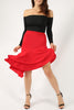 Asymmetric Midi Skirt Red