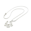 925 Sterling Silver Plated Flower 'Silver Fleur' Pendant Necklace