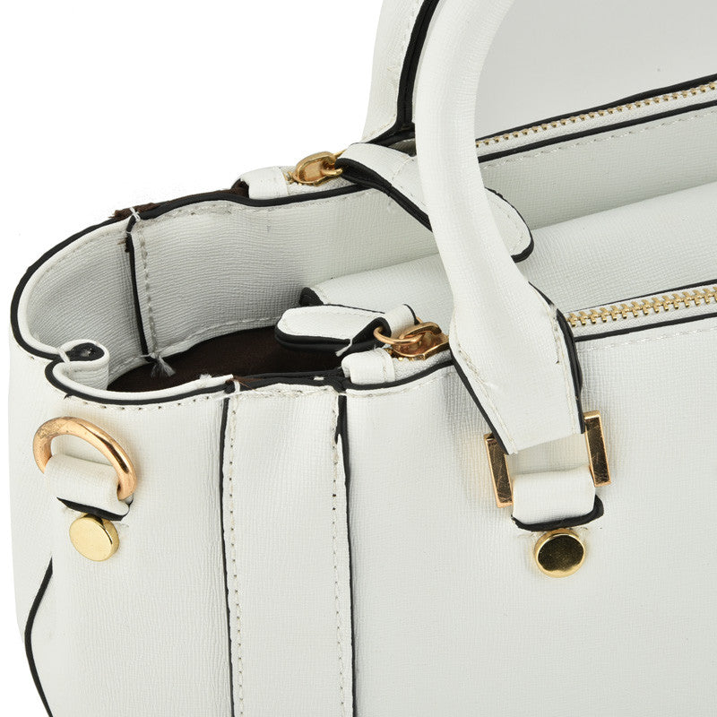 White Rectangular Shopper Style Handbag