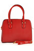 Red Embossed Snakeskin Grab / Shoulder Bag