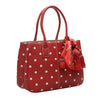 Red Polka Dot Tote Handbag With Scarf