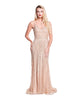 Vivian - Heavily Beaded Champagne Gold Gown