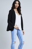 Black Fluted Sleeve Tailored Blazer