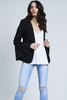 Black Fluted Sleeve Tailored Blazer