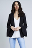 Black Fluted Sleeve Tailored Blazer