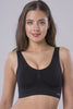 Front black pull on comfort bra a non-wired bra