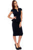 Black Textured Woven Peplum Dress