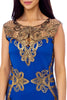 Royal Blue Heavy Lace Embroidery Detail Dress