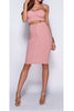 Rose Pink Bralet Crop Top and Zip Front Pencil Skirt