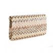Coffee Colourful Weave Metal Trims Evening Bag